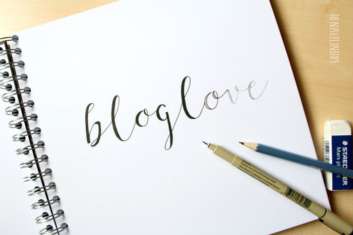 Handlettering "bloglove" | greenfietsen.de