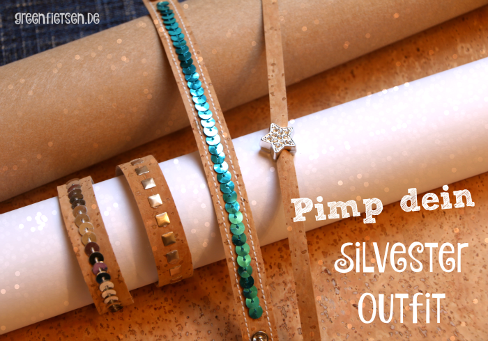 Pimp dein Silvester-Outfit! - Glitzerblingbling-Armbänder aus Korkstoff