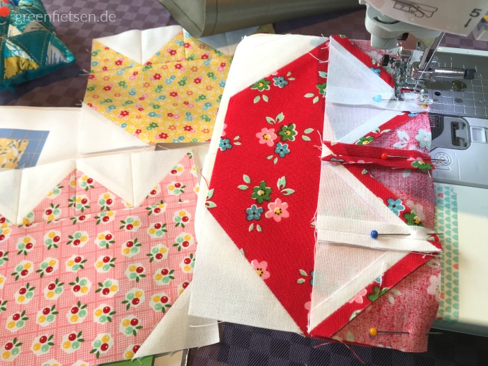 Work in progress - Tulpen Mini Quilt zur Backyard Roses Blog Tour