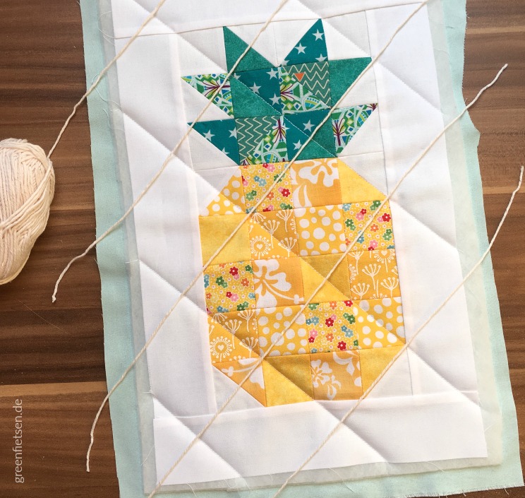 Ananas Mini Quilt im Entstehen