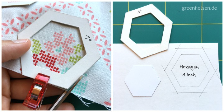 Tutorial | Hexies um Schablonen heften (English Paper Piecing)