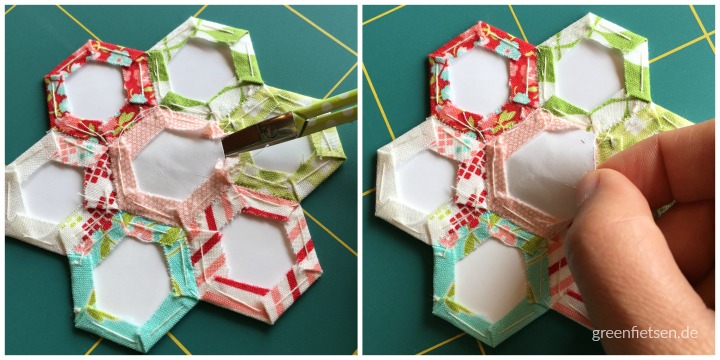 Tutorial 2 | Hexie-Schablonen entfernen (English Paper Piecing)