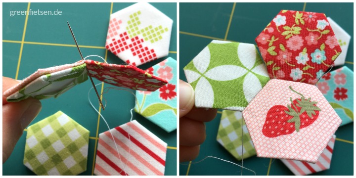 Tutorial 2 | Hexies mit dem Überwendlingsstich zusammennähen (English Paper Piecing)