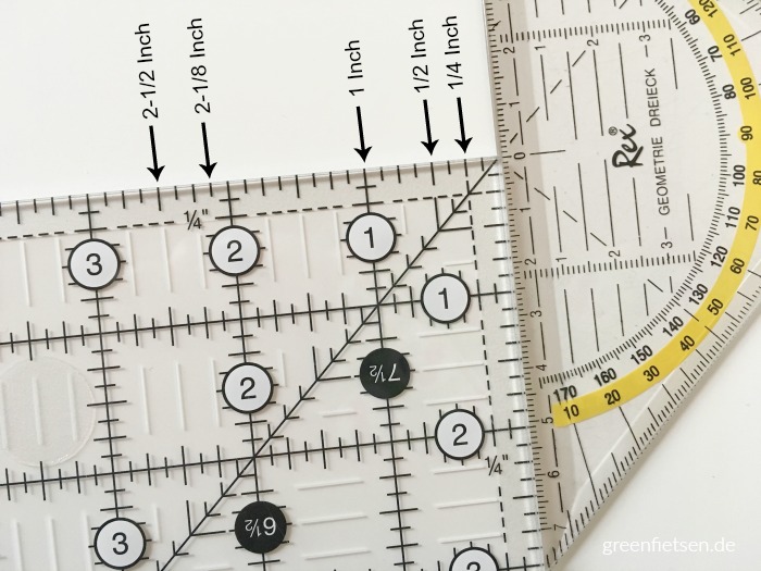 Patchworklineal - Inch und Zentimeter