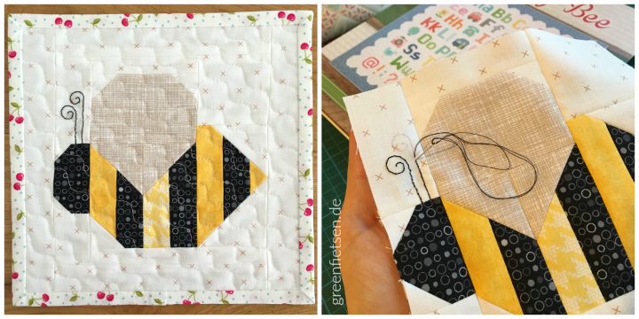 Mini Quilt mit Biene (Spelling Bee von Lori Holt)