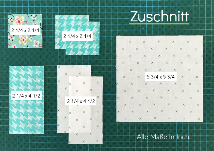 Criss Cross Quiltblock Zuschnitt