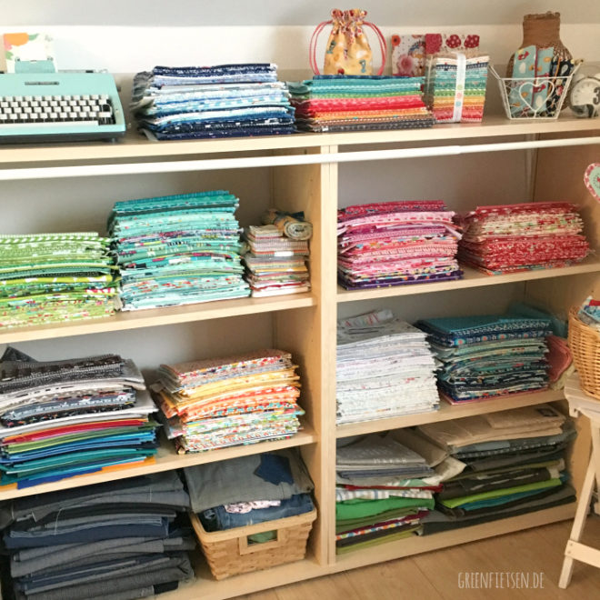 Nähzimmer | Stoffe sortieren und aufbewahren - greenfietsen.de