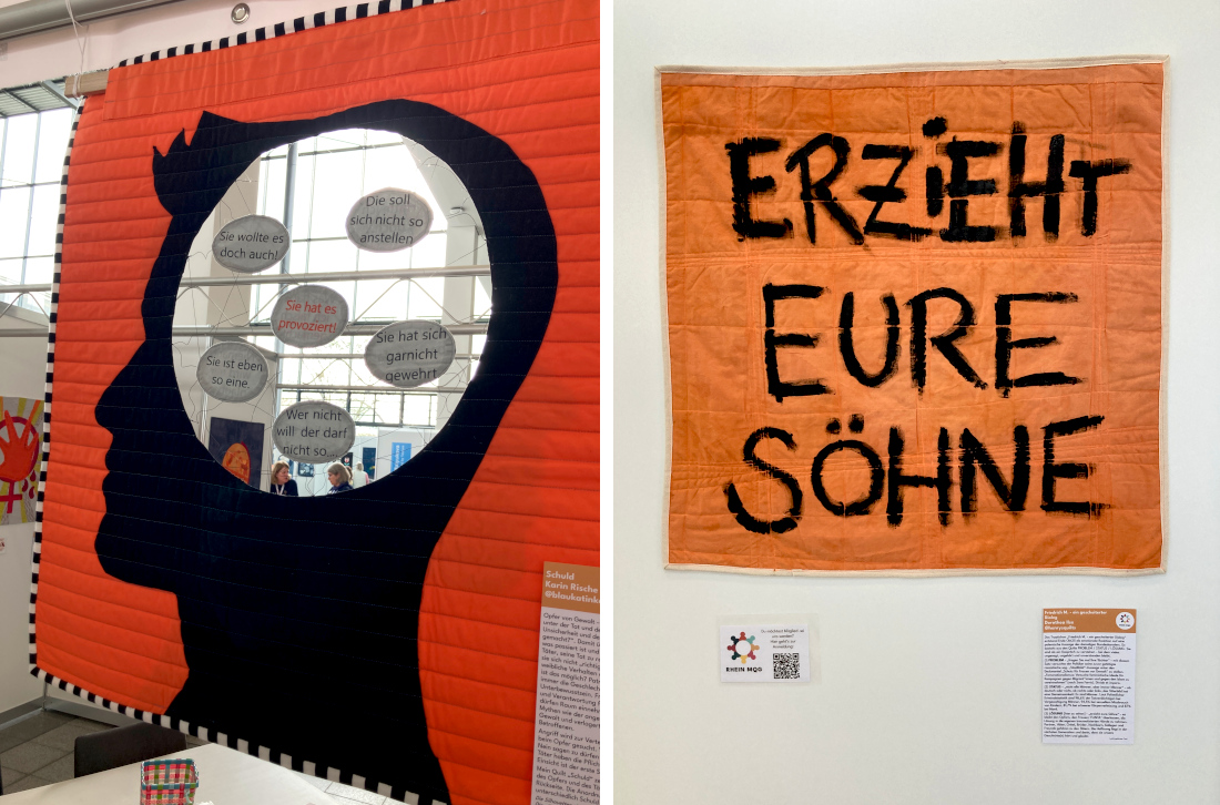Ausstellung "Stopp Gewalt gegen Frauen" der Rhein MQG auf der Nadelwelt in Karlsruhe, 2026