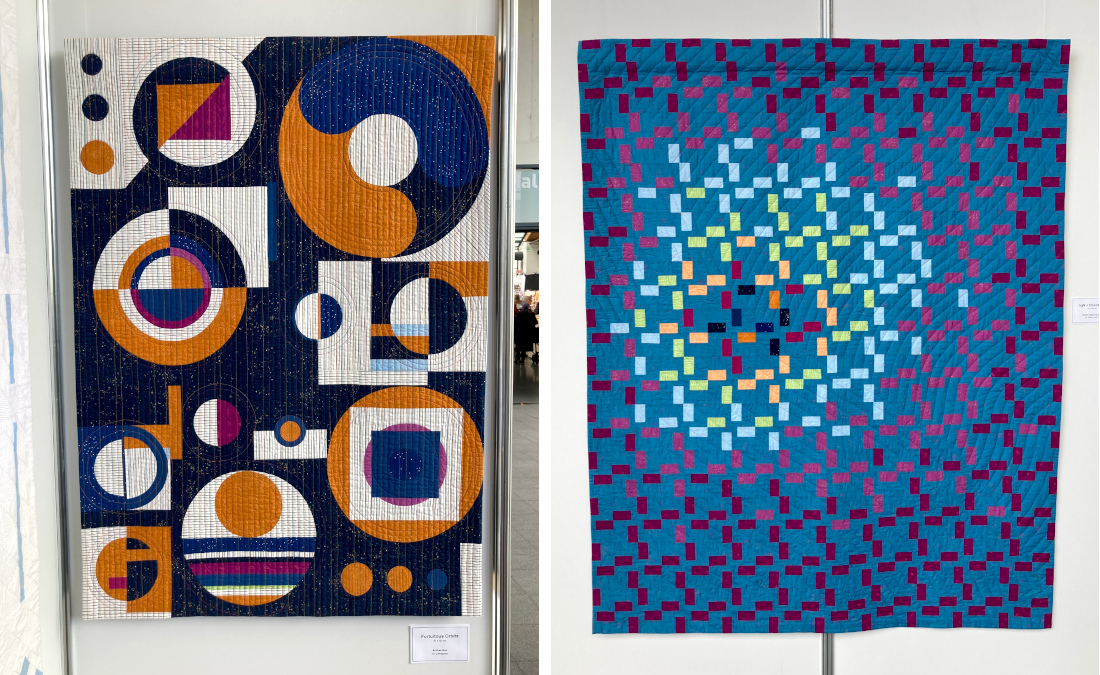 Ausstellung "Geteilt und genäht" von den Challenge Quilters auf der Nadelwelt in Karlsruhe 2026